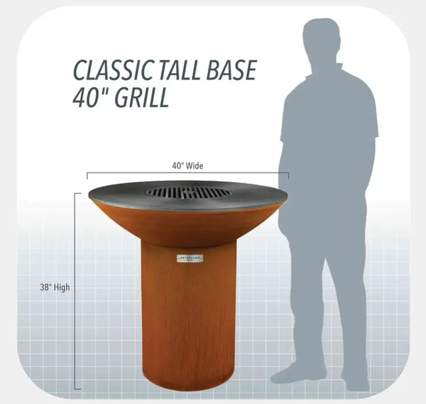 Size Chart Arteflame Classic 40" Grill - Tall Round Base
