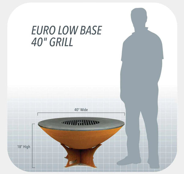 Size Chart Arteflame Classic 40" Grill with a Low Euro Base Home Chef Bundle With 5 Grilling Accessories