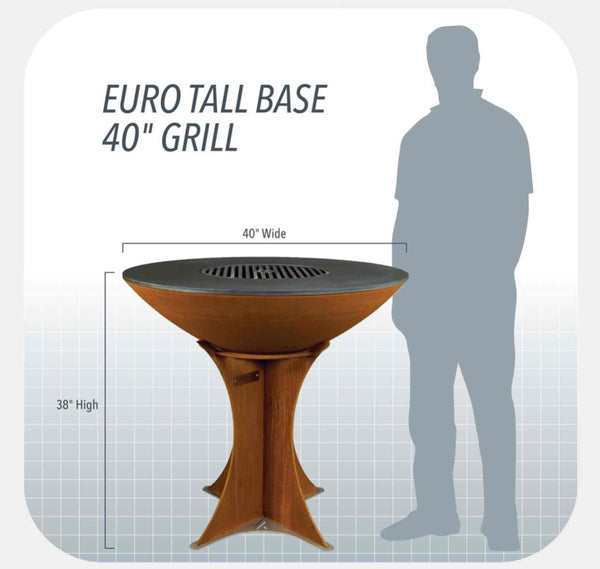 Size Chart Arteflame Classic 40" Grill - Tall Euro Base