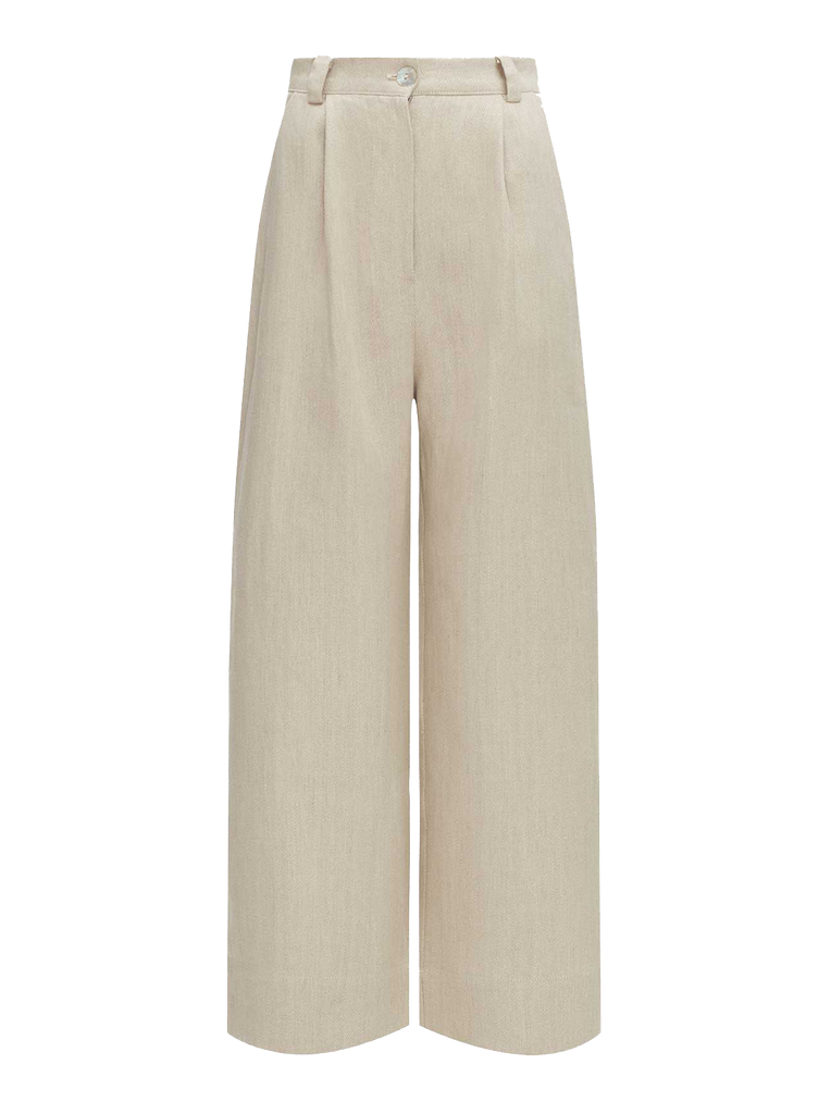 arkitaip - The Wabi Pleated Linen Trousers in taupe | arkitaip