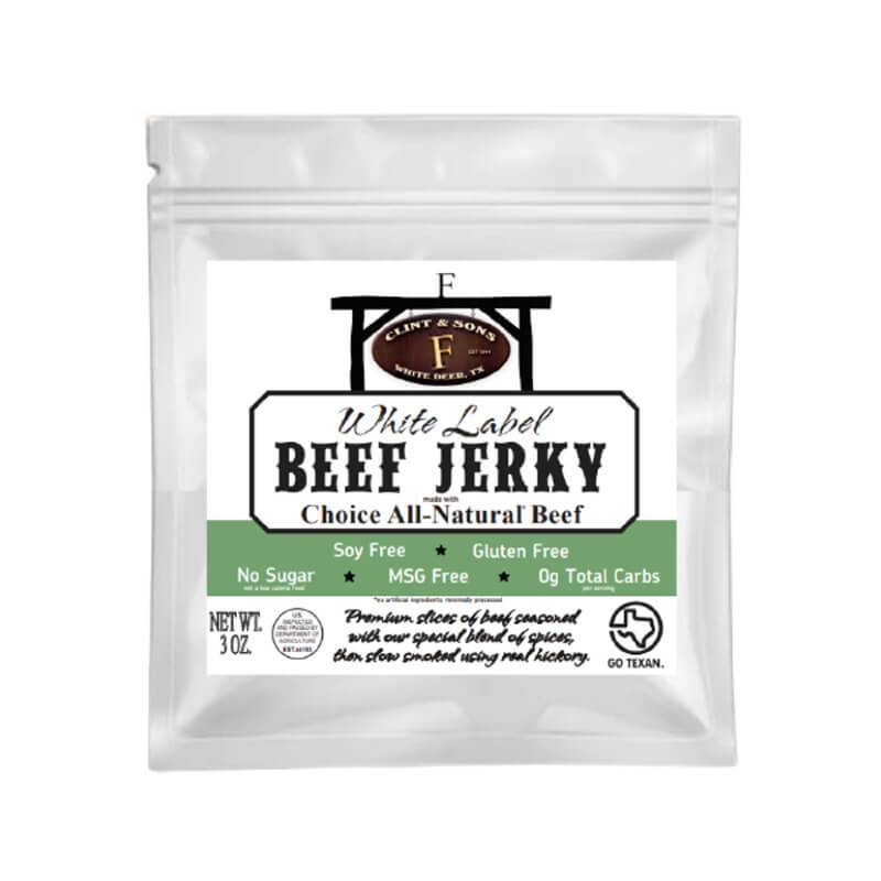 Buy White Label Sugar Free Nitrate Free Beef Jerky No Msg Texas Foods Texasfoodsdirect