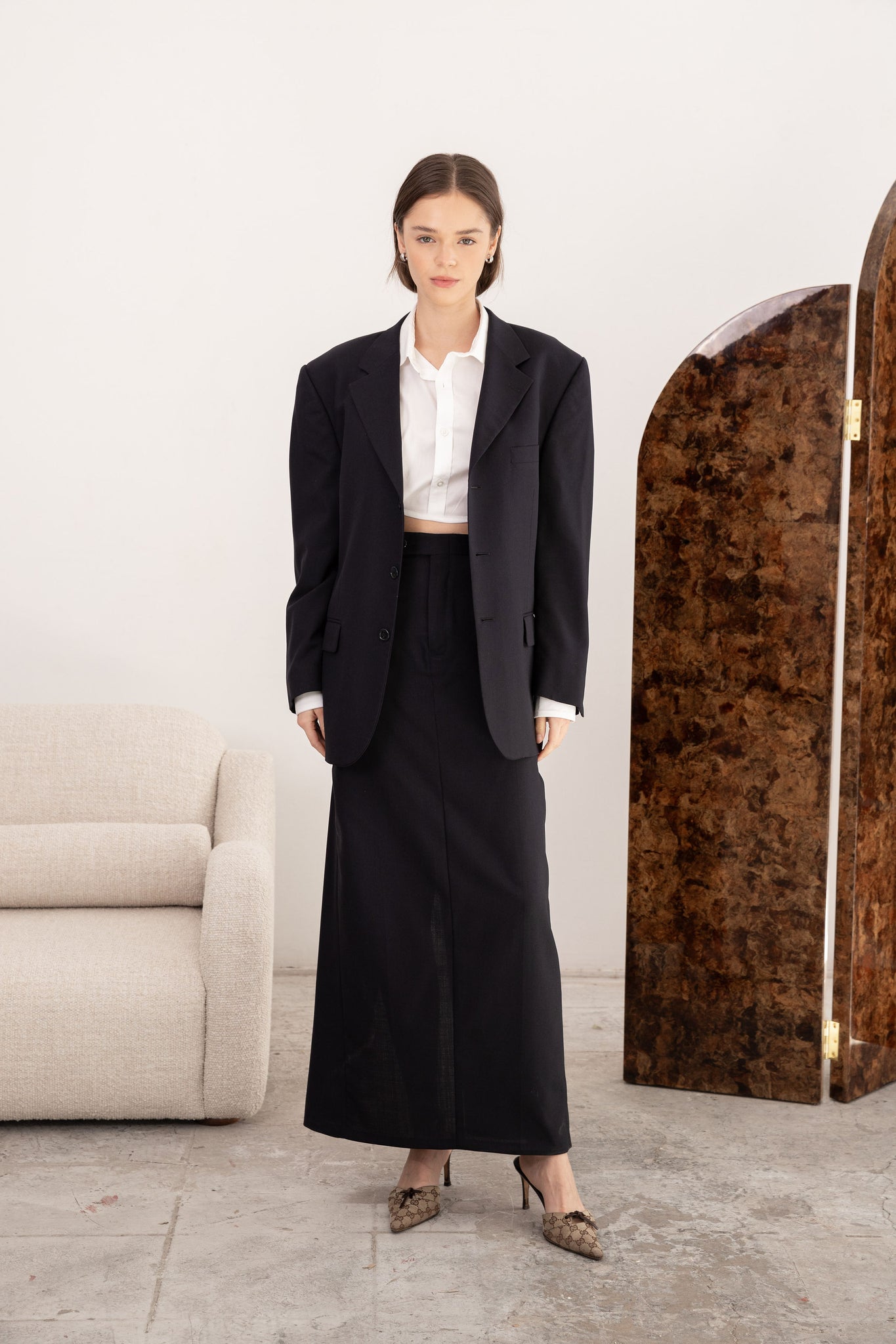 MAX MARA Size 8 Navy Pinstripe Wrapped Blazer Skirt Suit – Sui Generis  Designer Consignment