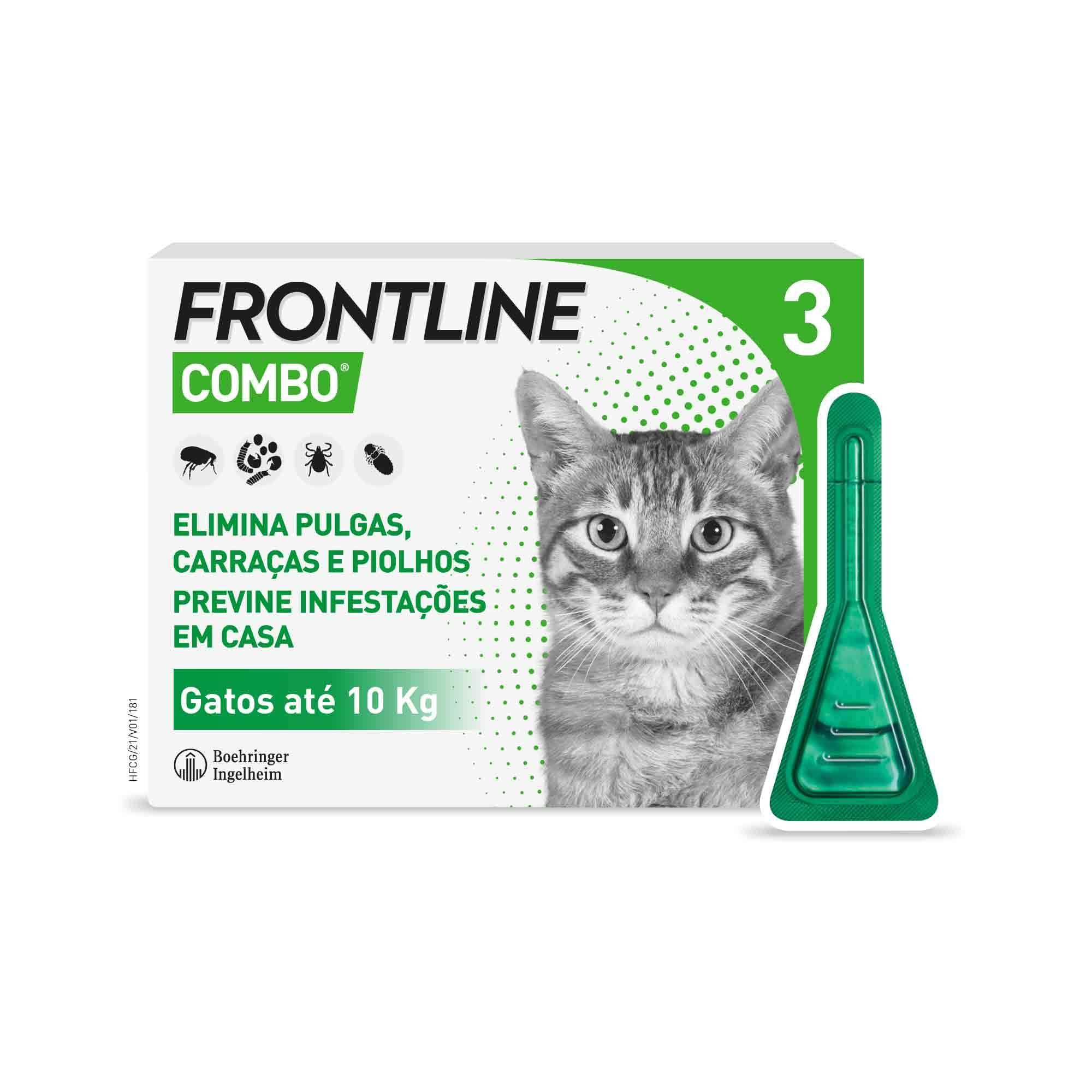 Frontline Combo Antiparasitário Gato 3 unidades