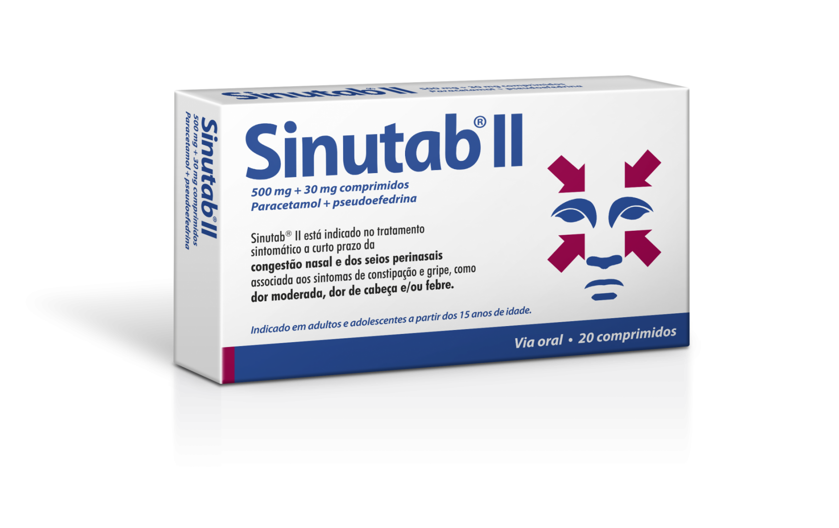 SINUTAB II, 500/30 MG X 20 COMP PARACETAMOL 