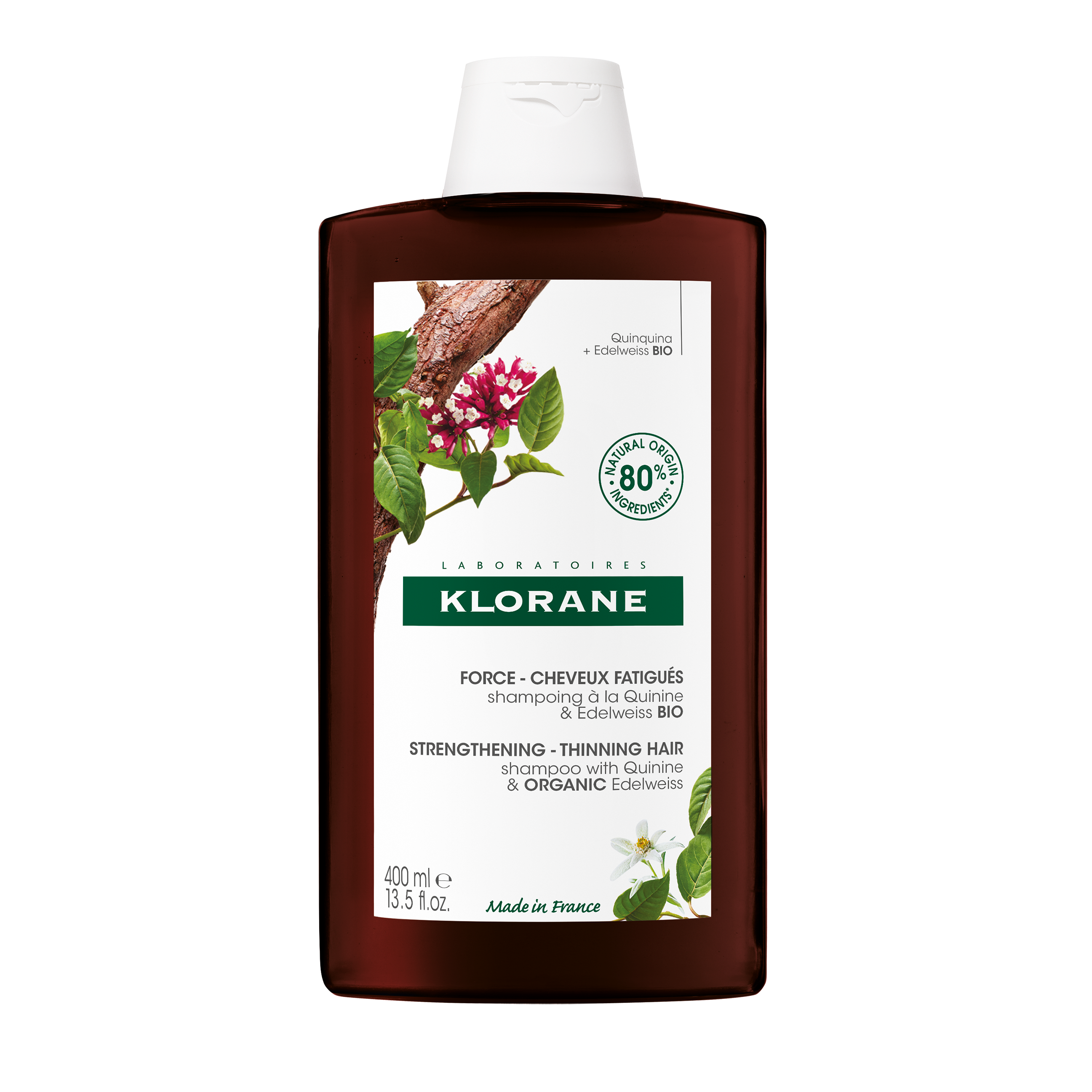 Klorane Capilar Champô Quinina e Edelvaisse BIO 400ml