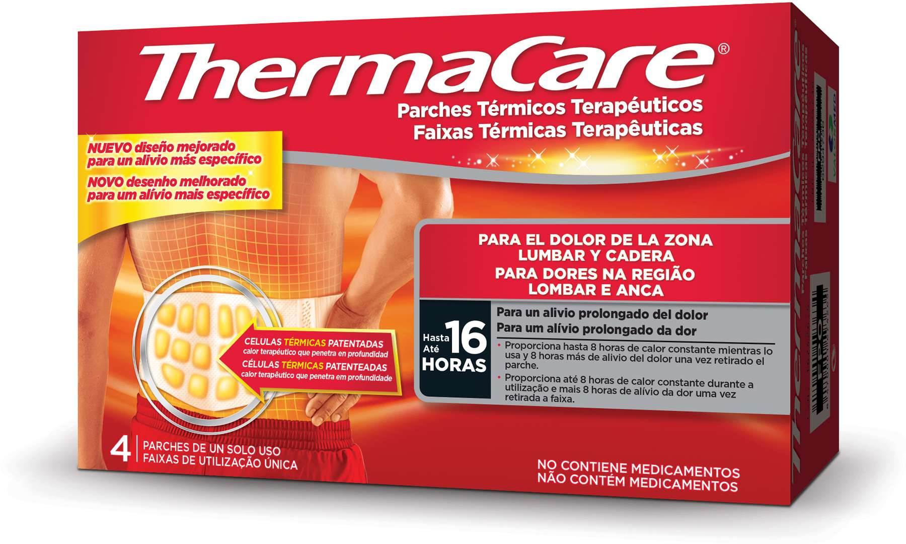 Thermacare Faixas Térmicas para Lombar e Anca x4