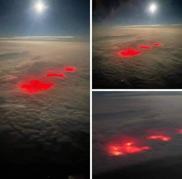 mysterious red clouds over the atlantic 