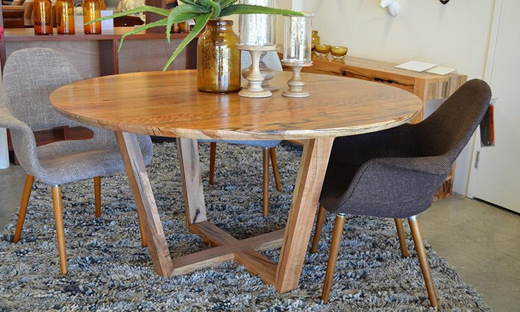 v table entertainment round in Evette Table Round available Dining Jarrah Marri &