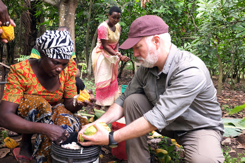 Origin Trip Tanzania 2017 Shawn Askinosie Mama Mpoki Harvesting Cocoa Beans
