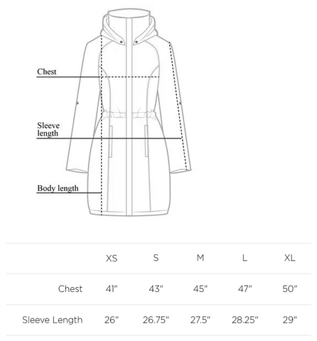 SIZE CHART - Anatomie Windbreaker