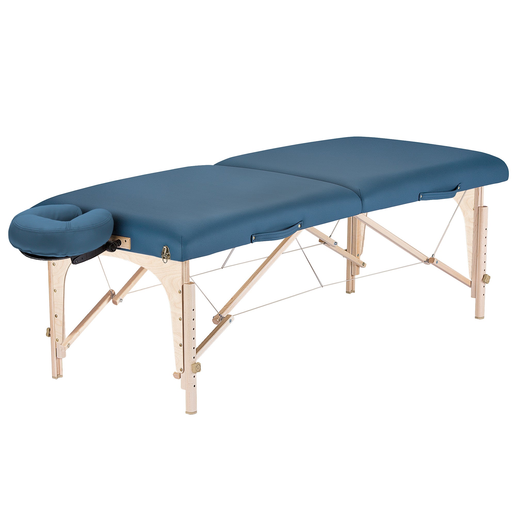 Se Earthlite Harmony DX Transportabel Massagebriks Med Reiki-endestykke - Mystic Blue | Blå- Transportabel brikse - Sammenklappelig - Hos BodyMindCompany hos BodyMindCompany.dk