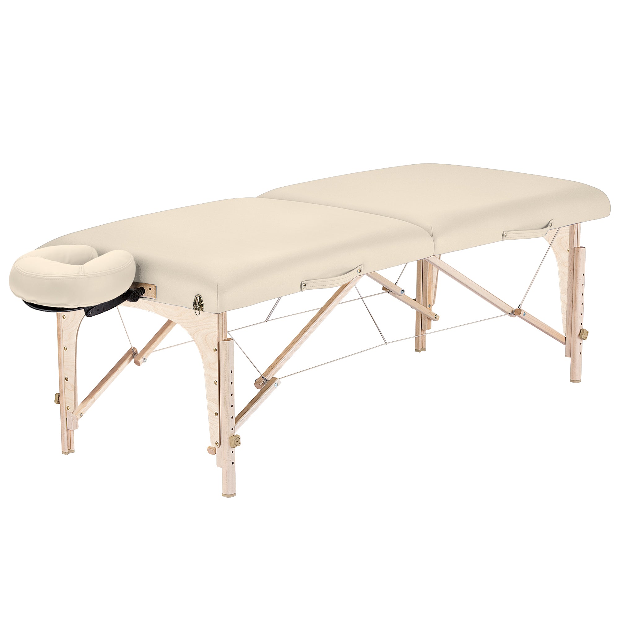 Billede af Earthlite Harmony DX Transportabel Massagebriks Med Reiki-endestykke - Vanilla | Cremehvid- Transportabel brikse - Sammenklappelig - Hos BodyMindCompany