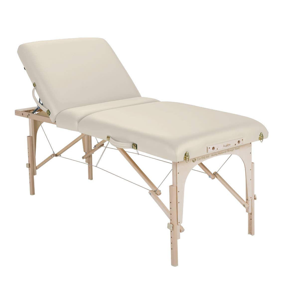 Billede af Earthlite Avalon XD Tilt Transportabel Massagebriks Med Vipryg - Vanilla | Cremehvid- Transportabel brikse - Sammenklappelig - Hos BodyMindCompany