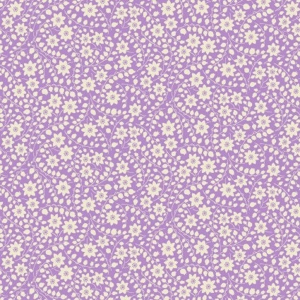 Nana Mae VI Monotone Floral in Lavender by Henry Glass continuous cuts of Quilter&#39;s Cotton 30&#39;s print Fabric