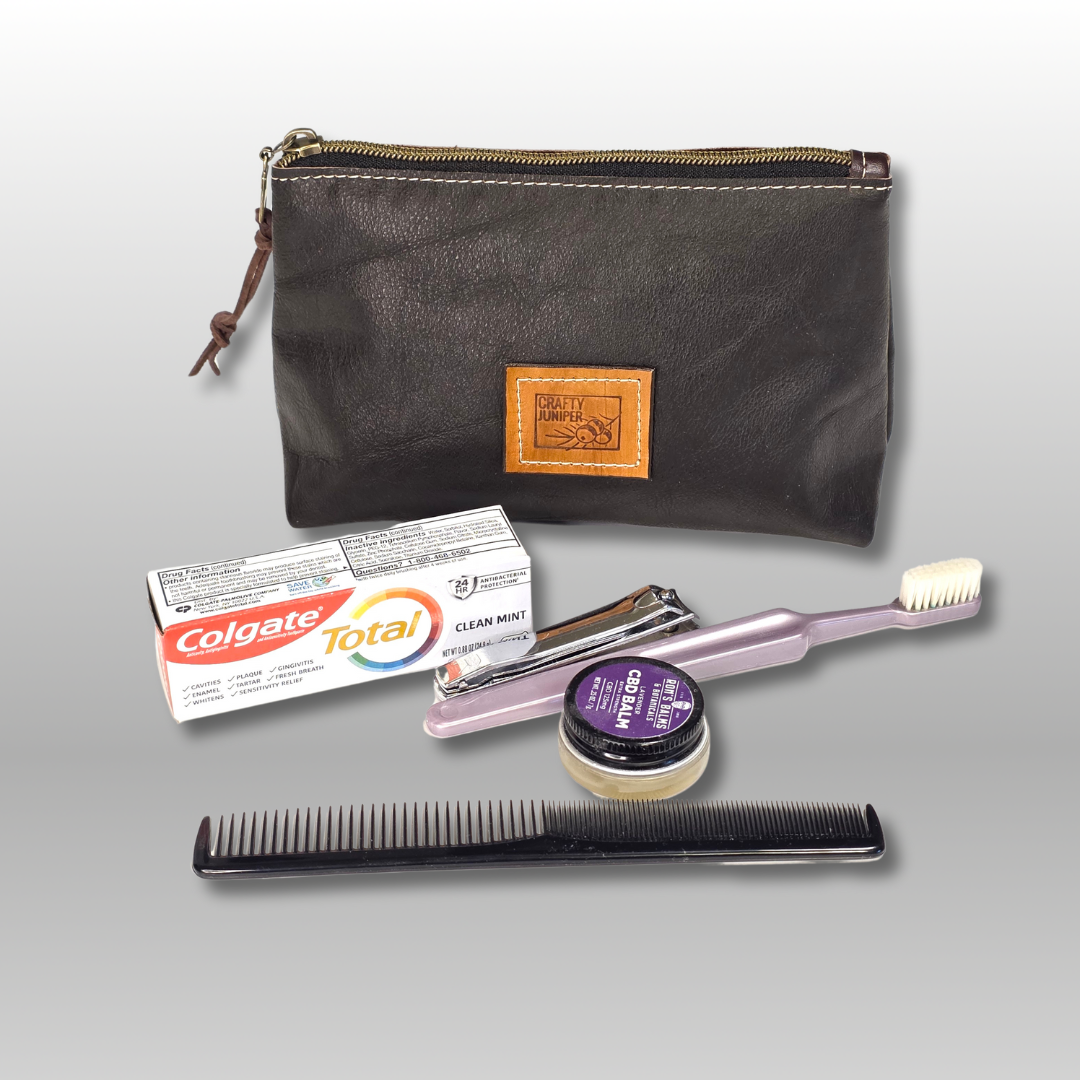 Pythagorean Leather Zipper Pouch