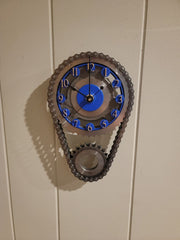 Chevy Blue hanging timing set wall clock