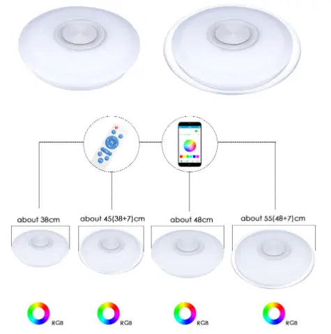 RGB Mordern LED Ceiling Light Dimmable APP Remote Control