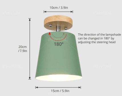 LED Ceiling Light Iron Wood Ceiling Lamps Nordic Modern