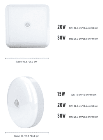 Motion Sensor LED Ceiling Light 30W 36W PIR Surface Mounted