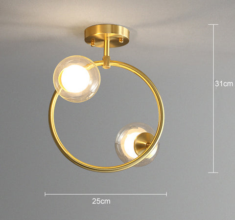 Nordic Corridor Balcony Copper Ceiling Lamp