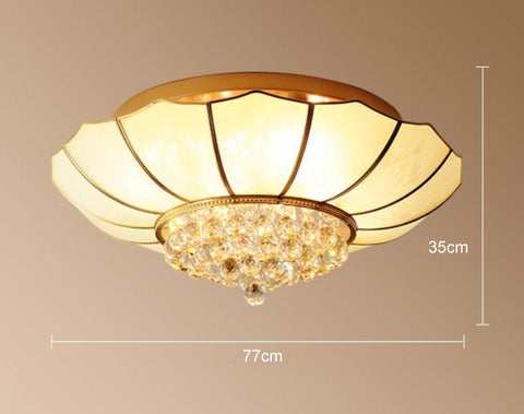 Crystal Living Room Lamp LED All Copper Ceiling Lamp