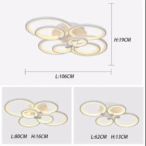 Modern LED Rings Ceiling Lamp For Kitchen Living Room Study