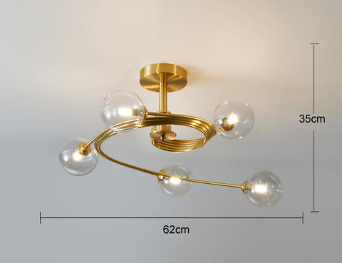 Nordic Creative Rotate Bedroom Room Lamp Room Copper Ceiling