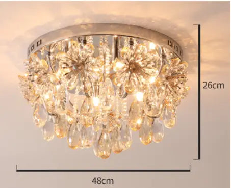 Postmodern Crystal Ceiling Lights For Home Flower Crystals