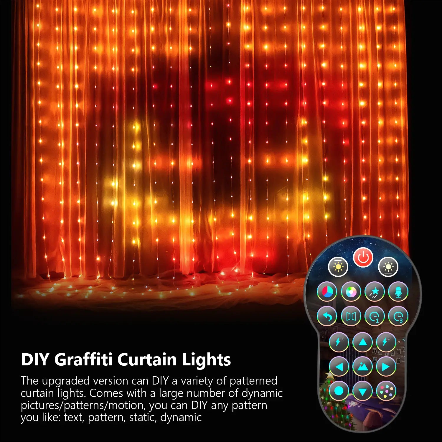 Smart Curtain LED Lights: App-Controlled, Programmable Decor