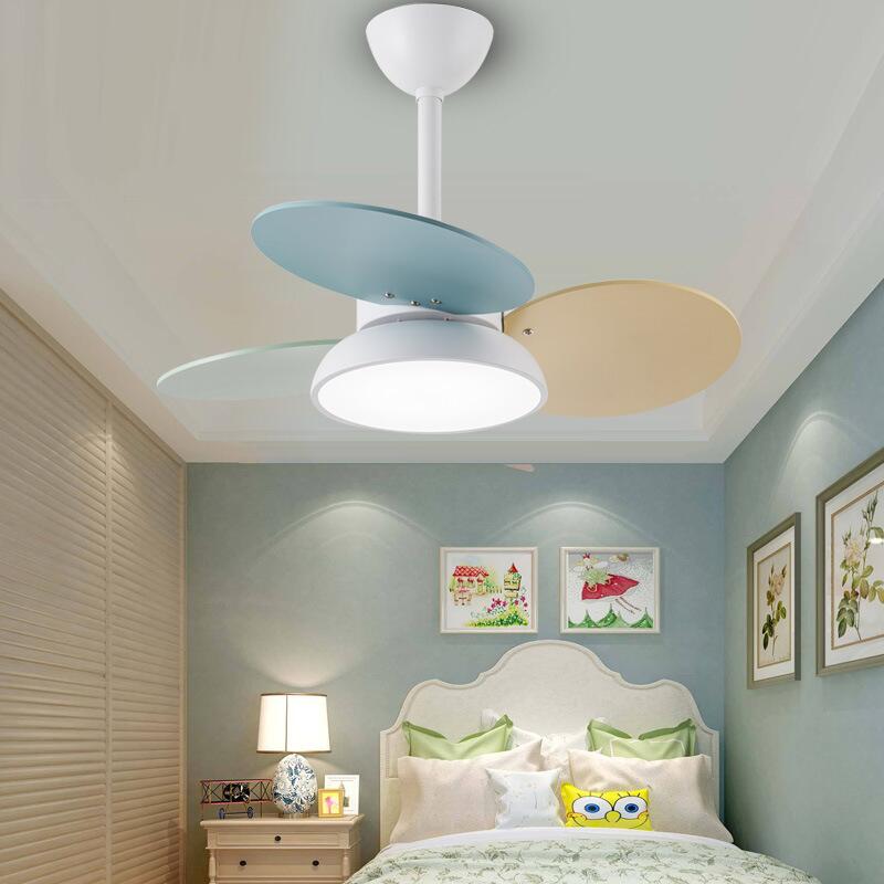 Macaron Ceiling Fan Lamp for Children’s Room - Simple Design