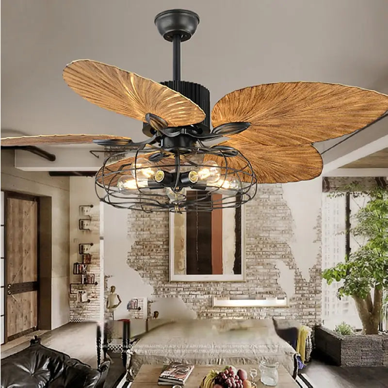 42/52-Inch Tropical Ceiling Fan - Bronze Industrial Design