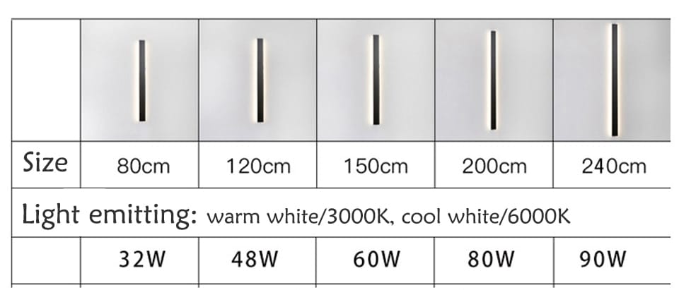 Waterproof Outdoor Wall Lamp LED Long Wall Lamp Aluminum