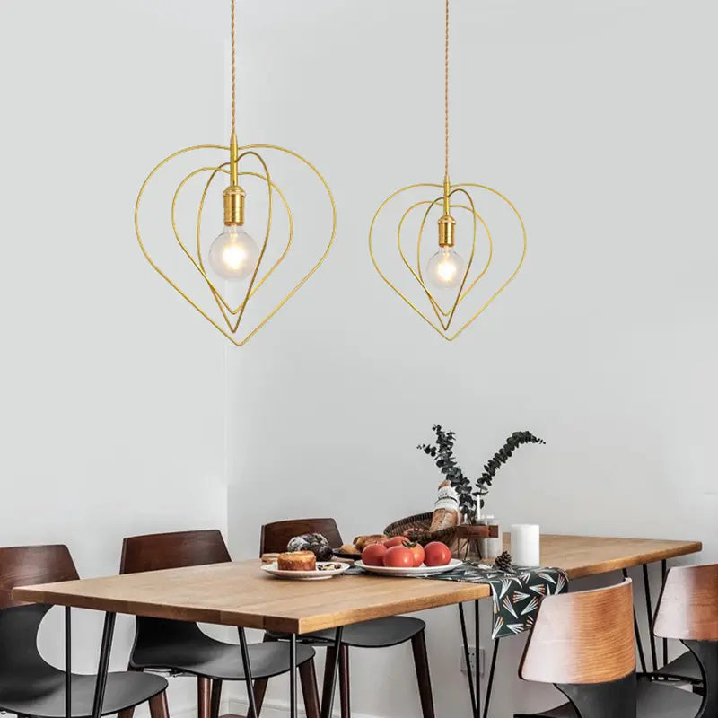 LED Pendant Lights: Golden E27 Hanging Lamp for Living Room