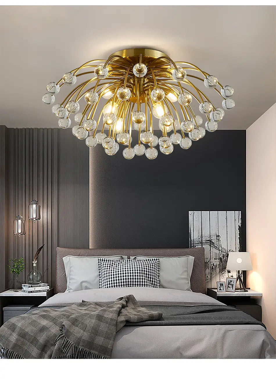 Modern Colorful Crystal Ceiling Chandeliers For Bedroom