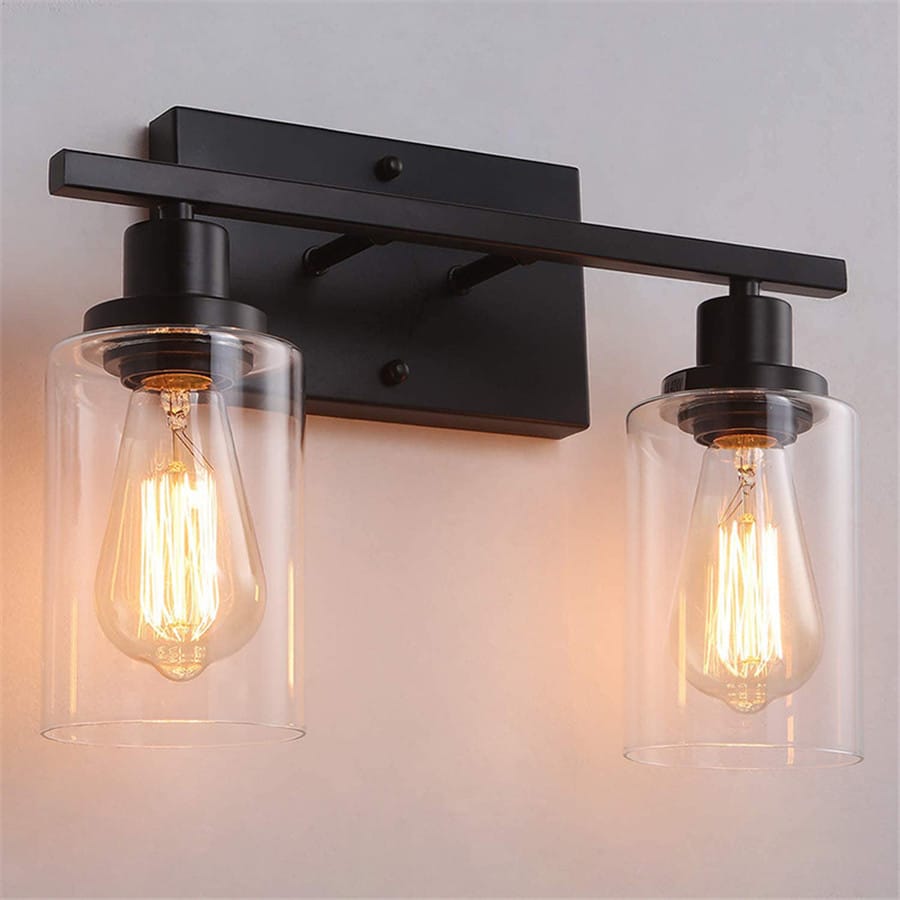 2-Light Bathroom Vanity Light Fixtures Vintage Industrial