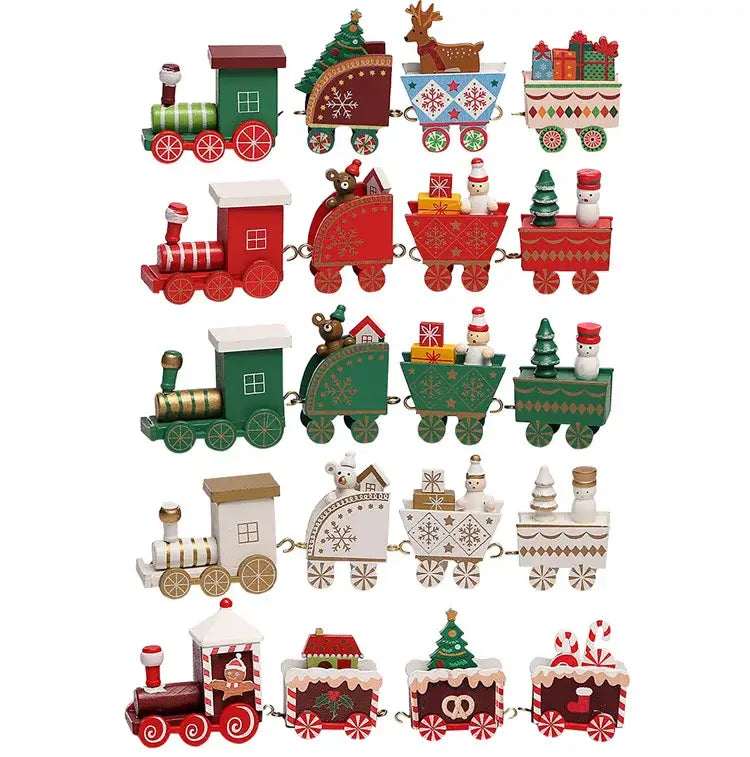 Wooden/Plastic Train Christmas Ornament Merry Christmas