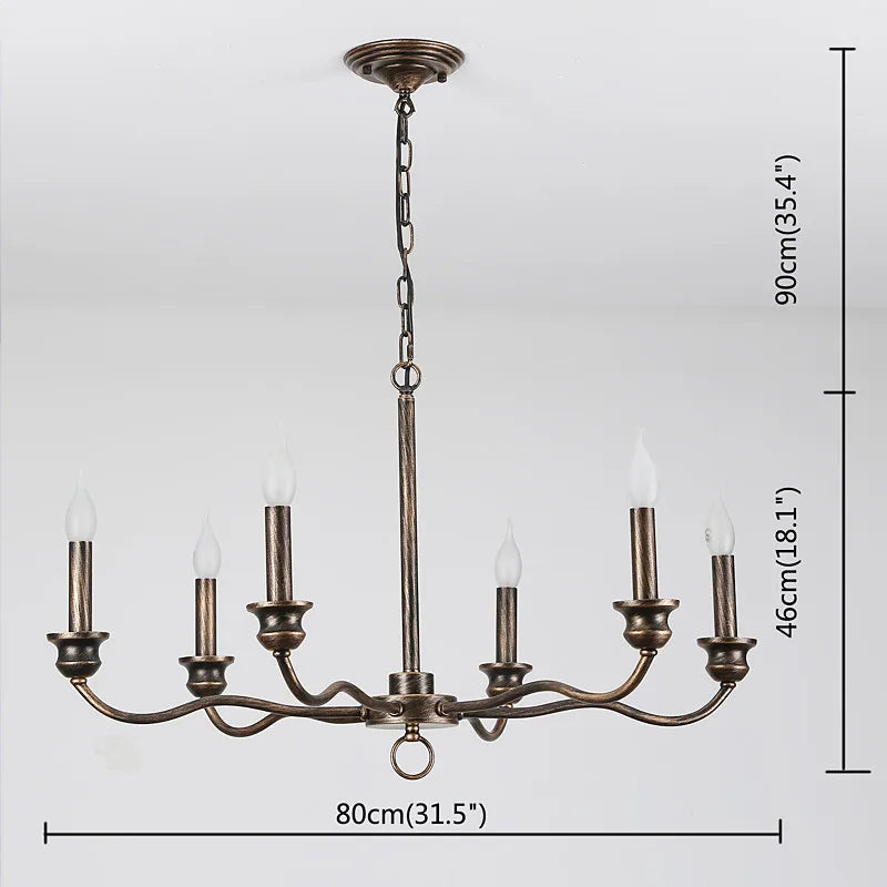 Madeline Antique Copper Black Candlestick Chandelier -