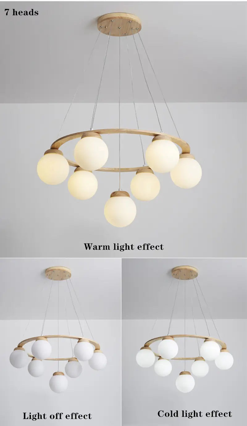 Versatile Multi-Head LED Round Glass Ball Pendant Lighting