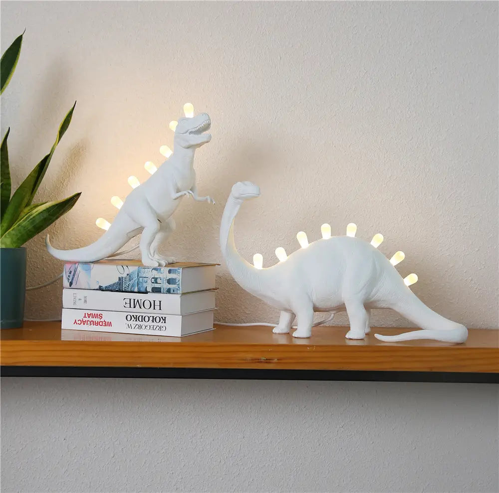 Jurassic Dinosaur Resin Table Lamps - Brontosaurus & T-Rex