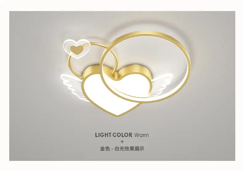 Heart Shape Fixture Creative Led Bedroom Light