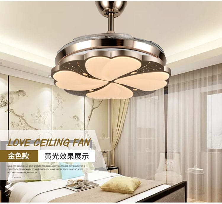 Modern LED Ceiling Fan with Remote - Features Three-Color