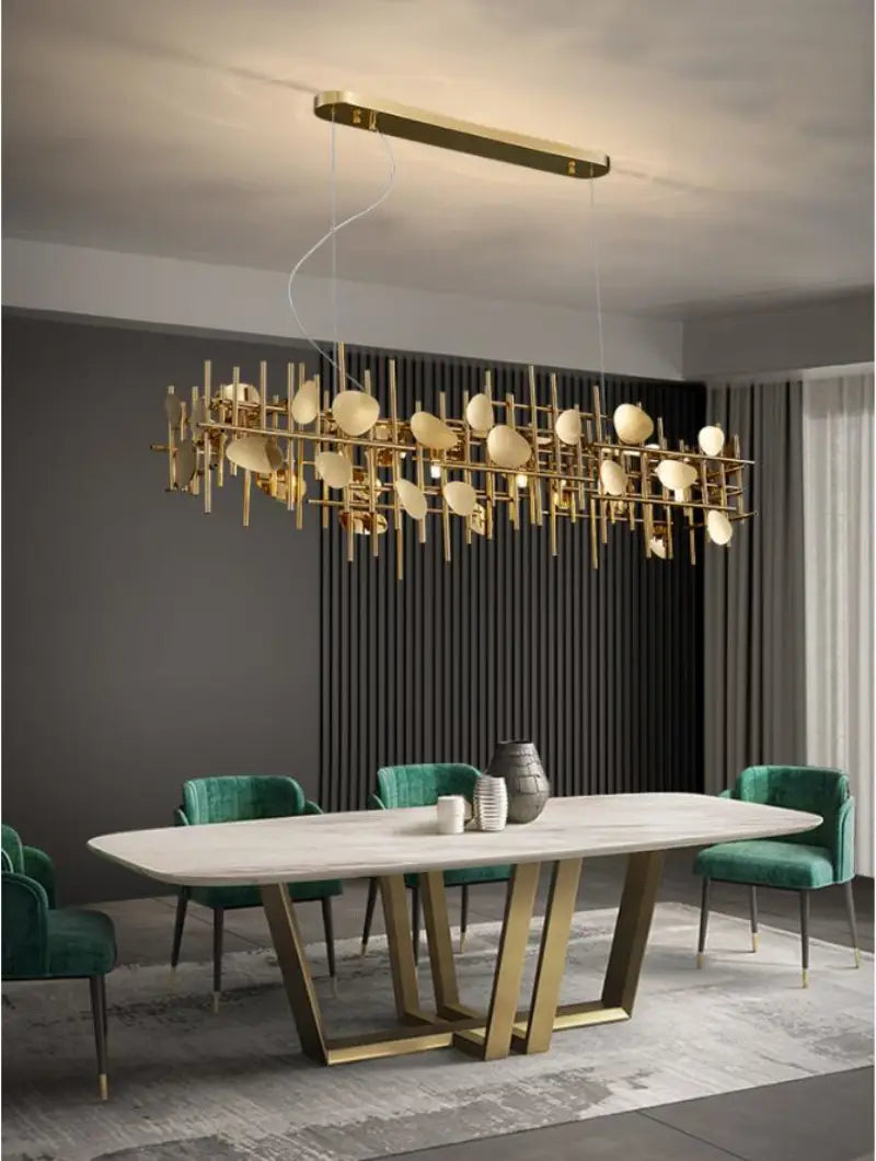 New chandelier contracted geometry long restaurant lighting