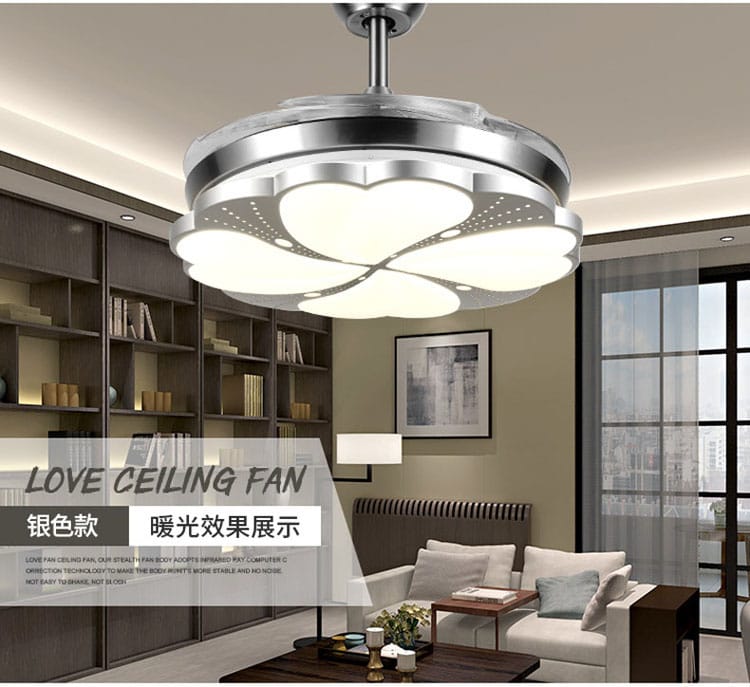 Modern LED Ceiling Fan with Remote - Features Three-Color