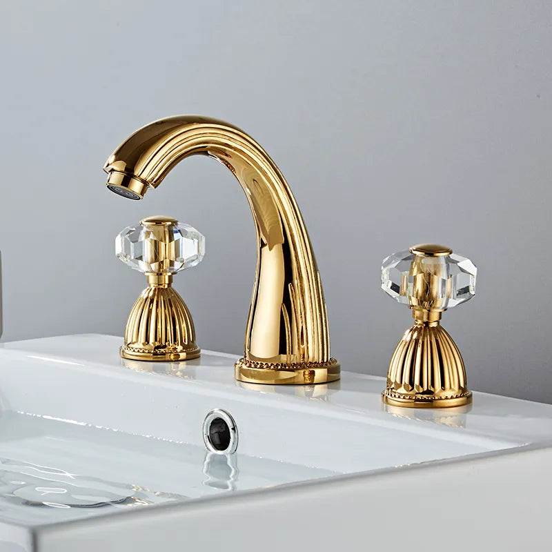 Basin Faucet Antique Bronze Bathroom Sink Faucet 3 Hole