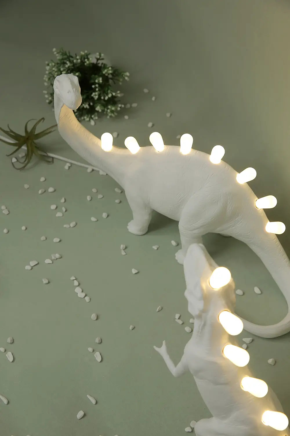 Jurassic Dinosaur Resin Table Lamps - Brontosaurus & T-Rex