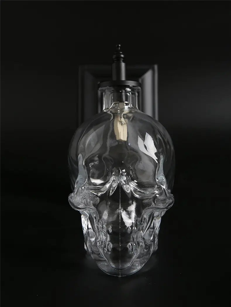 Nordic Loft Industrial Light Designer Retro Skull Glass Wall