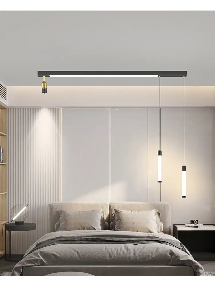 Modern Long LED Chandeliers Lamp, Suitable For Bedroom,