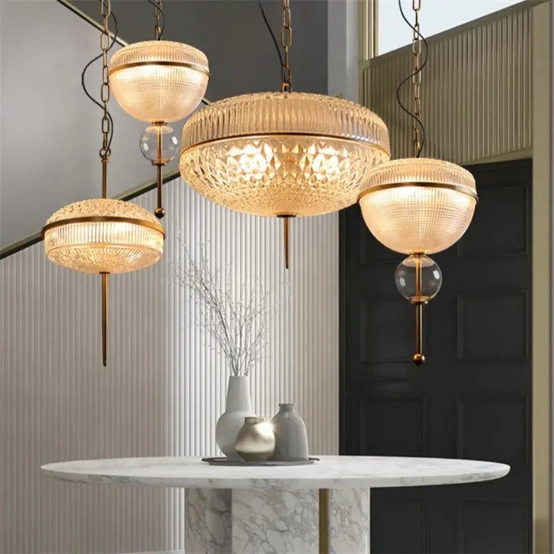 American Retro Glass Cans Shade Pendant Lights Modern