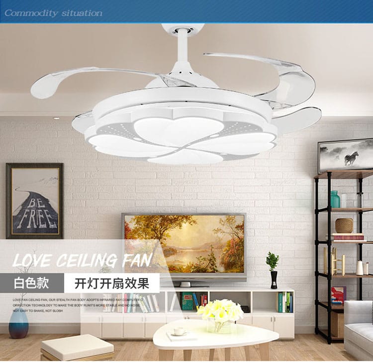 Modern LED Ceiling Fan with Remote - Features Three-Color