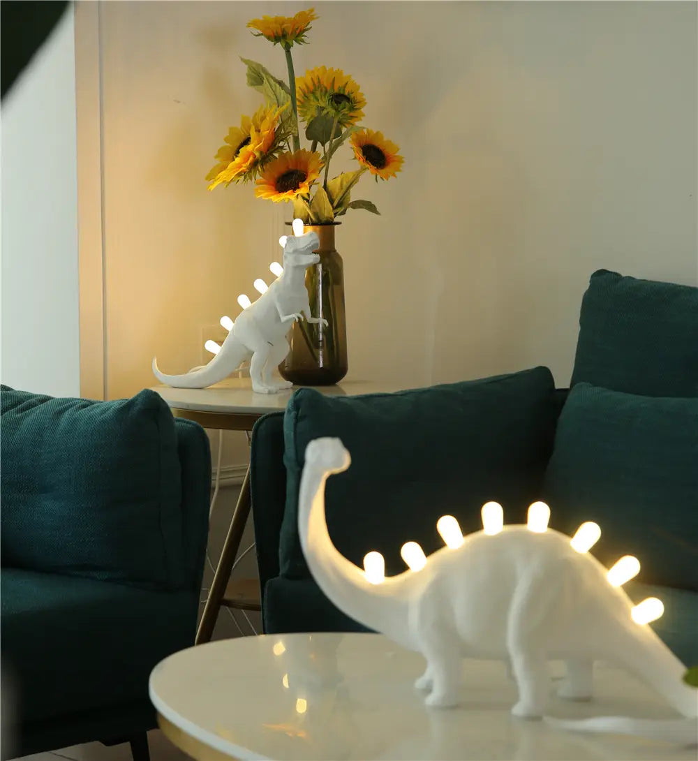 Jurassic Dinosaur Resin Table Lamps - Brontosaurus & T-Rex